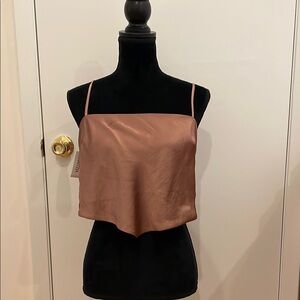 Aritzia Sunday Best Elektra cropped scarf camisole in chocolate size medium NWT
